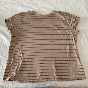Universal Thread Tan Striped Short Sleeve Tee